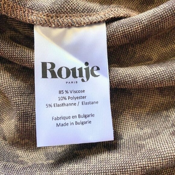 ROUJE PARIS SIDONIE KNIT MIDI PENCIL SKIRT IN BROWN AND TAN - S (38) - Picture 11 of 11